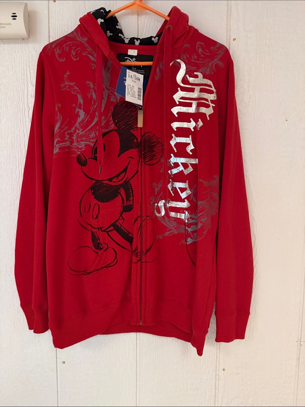 Disney Red Mickey Mouse Zip-Up Hoodie Jacket